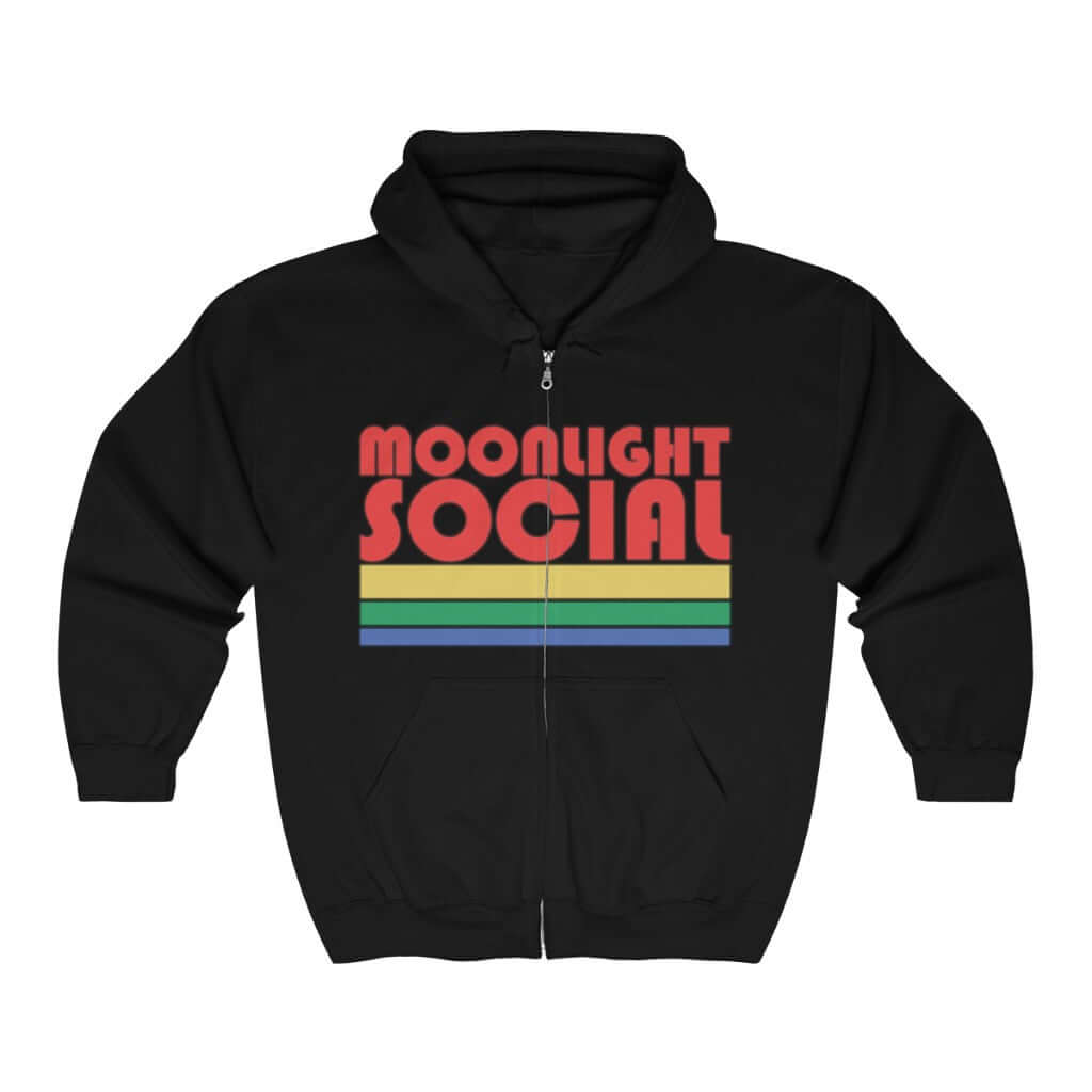 Moonlight Social Retro Zipper Hoodie